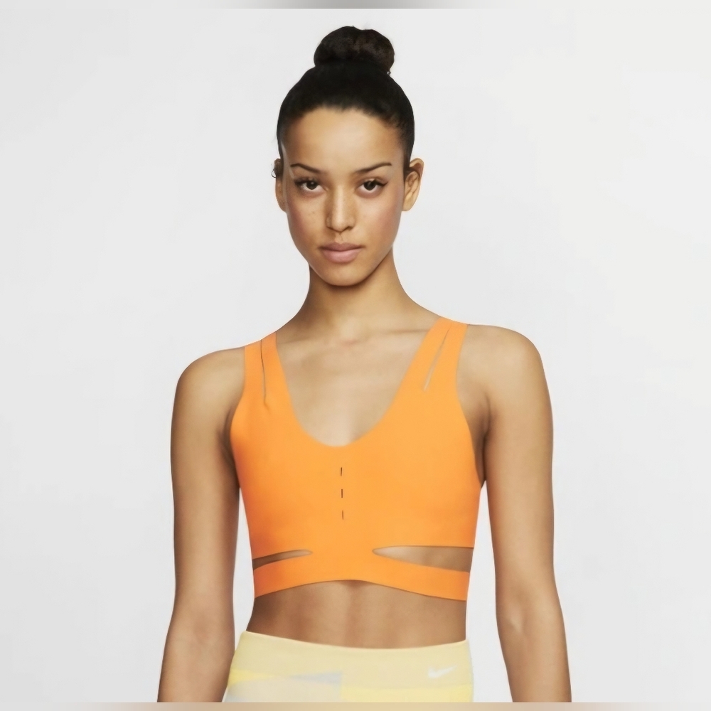 Nike Dri-Fit Yellow Cutout Sports Bra‎ Crop Top – Size Small